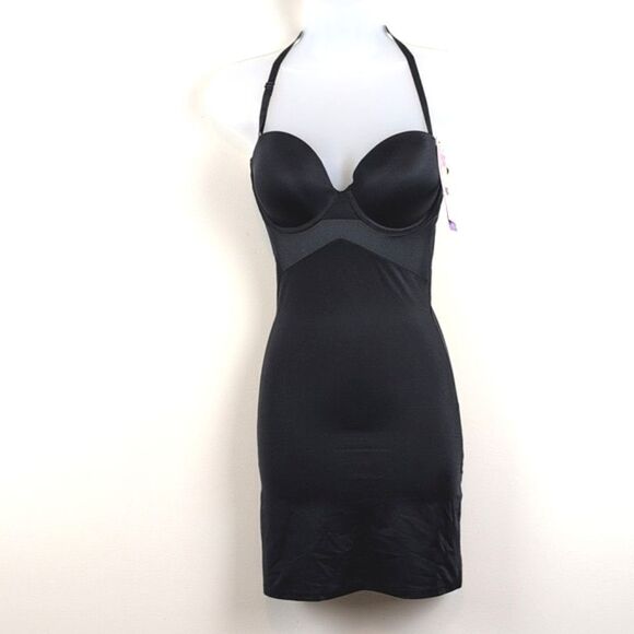 Spanx Star Power Bold Hollywood Black Tie Super Slimming Full Slip Size 34C - Picture 1 of 11
